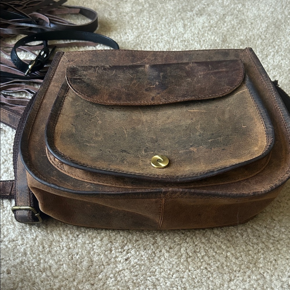Vintage Brown Leather women’s crossbody  Bag